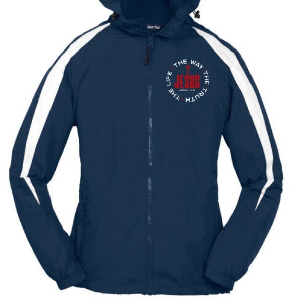 The Way The Truth The Life Youth Christian Fleece - Lined Colorblock Jacket - ClaimedbyGodDesigns