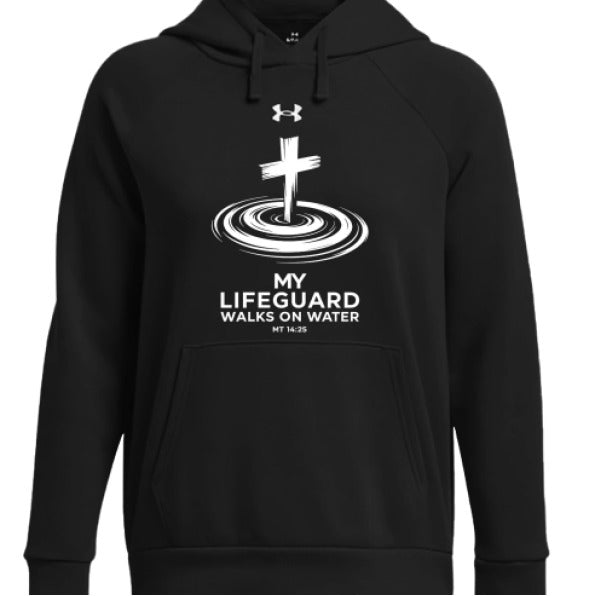 My Lifeguard Walks On Water Women's Christian Pullover Fleece Hooded Sweatshirt - ClaimedbyGodDesigns