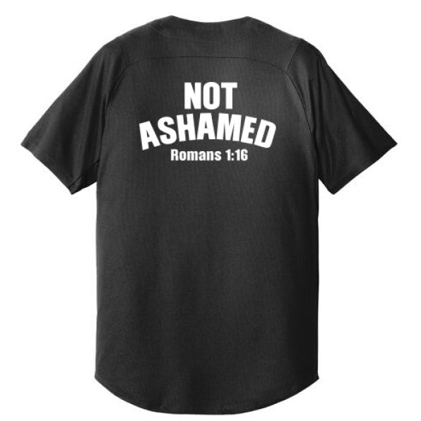 Not Ashamed Men's Christian Full - button Jersey - ClaimedbyGodDesigns