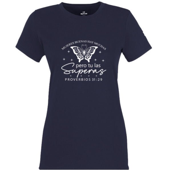 Mujeres Buenas Hay Muchas, Pero Tú Las Superas Women's Spanish Christian T-shirt - ClaimedbyGodDesigns