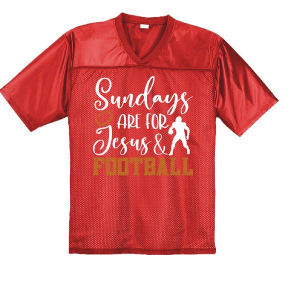 Sundays Are For Him and Football Men's Christian Jersey - ClaimedbyGodDesigns