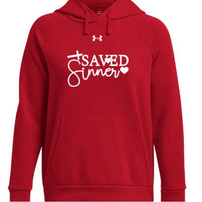Saved Sinner Women's Christian Pullover Hooded Sweatshirt - ClaimedbyGodDesigns