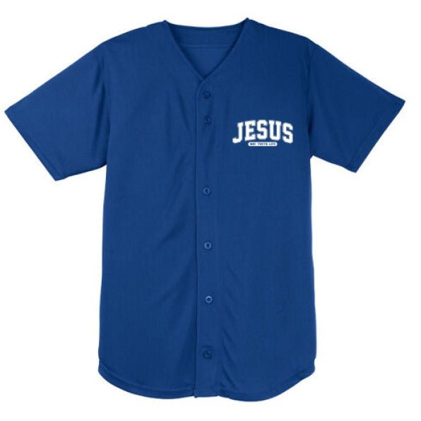 Way Truth Life Men’s Christian Full Button Jersey - ClaimedbyGodDesigns
