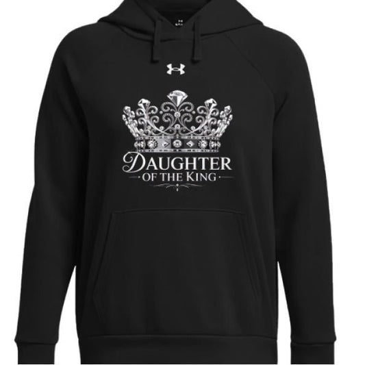 Daughter Of The King Women's Christian Pullover Fleece Hooded Sweatshirt - ClaimedbyGodDesigns