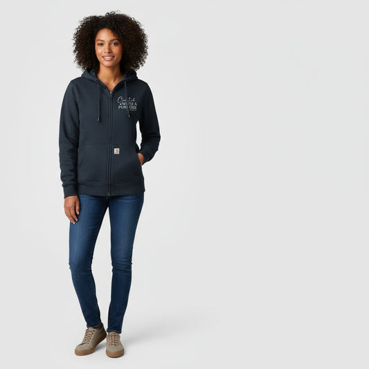 Created With A PurposeWomen’s Christian Full - Zip Hooded Sweatshirt - ClaimedbyGodDesigns