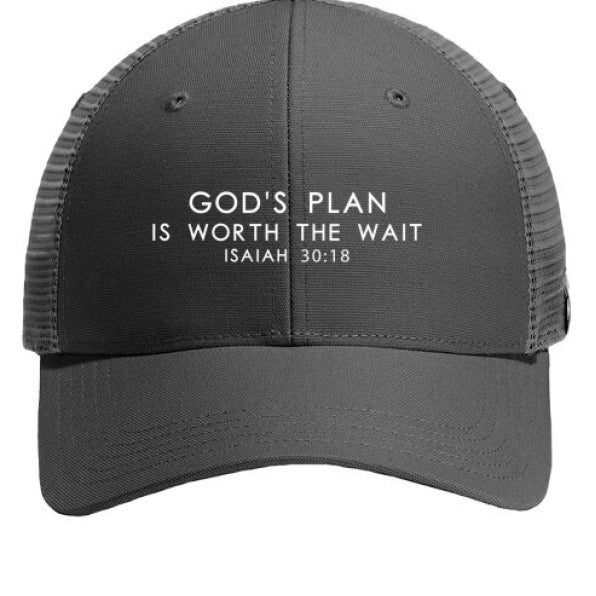 His Plan Is Worth The Wait Adult Christian Hat - ClaimedbyGodDesigns
