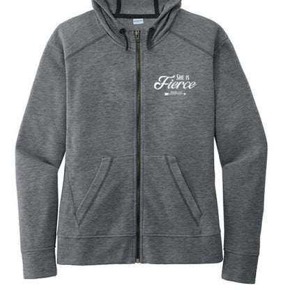 She Is Fierce Women's Christian Full - Zip Hooded Jacket - ClaimedbyGodDesigns