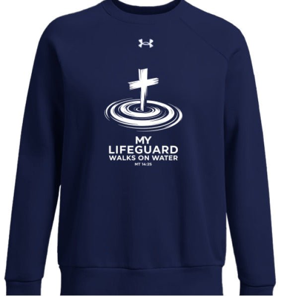 My Lifeguard Walks On Water 2 Women's Christian Pullover Fleece Sweatshirt - ClaimedbyGodDesigns