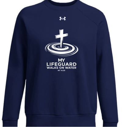 My Lifeguard Walks On Water 2 Women's Christian Pullover Fleece Sweatshirt - ClaimedbyGodDesigns