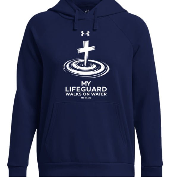 My Lifeguard Walks On Water Women's Christian Pullover Fleece Hooded Sweatshirt - ClaimedbyGodDesigns