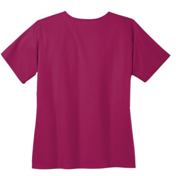 He Did It Women’s WorkFlex Mock Wrap Christian Scrub Top – Comfortable, Stylish, and Professional Workwear - ClaimedbyGodDesigns