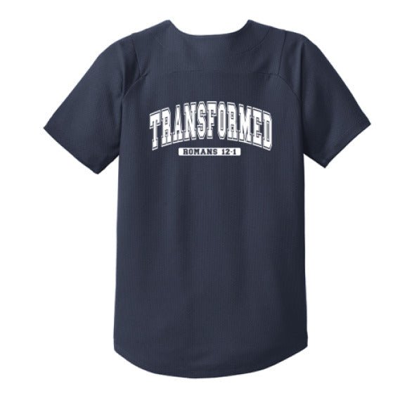 Transformed Youth Christian Full - button Jersey - ClaimedbyGodDesigns