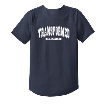 Transformed Youth Christian Full - button Jersey - ClaimedbyGodDesigns