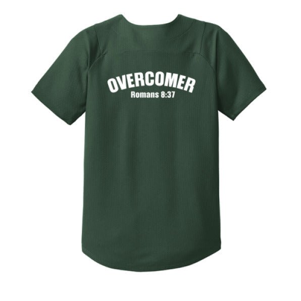 Overcomer Youth Christian Full - Button Jersey - ClaimedbyGodDesigns