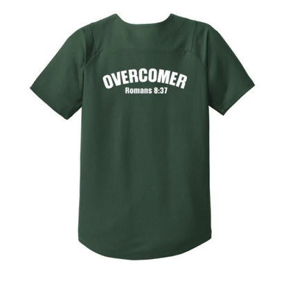 Overcomer Youth Christian Full - Button Jersey - ClaimedbyGodDesigns