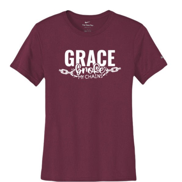 Grace Broke My Chains Women's Christian T-shirt - ClaimedbyGodDesigns