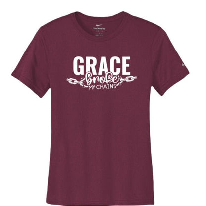 Grace Broke My Chains Women's Christian T-shirt - ClaimedbyGodDesigns