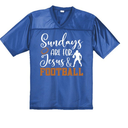 Sundays Are For Him and Football Men's Christian Jersey - ClaimedbyGodDesigns