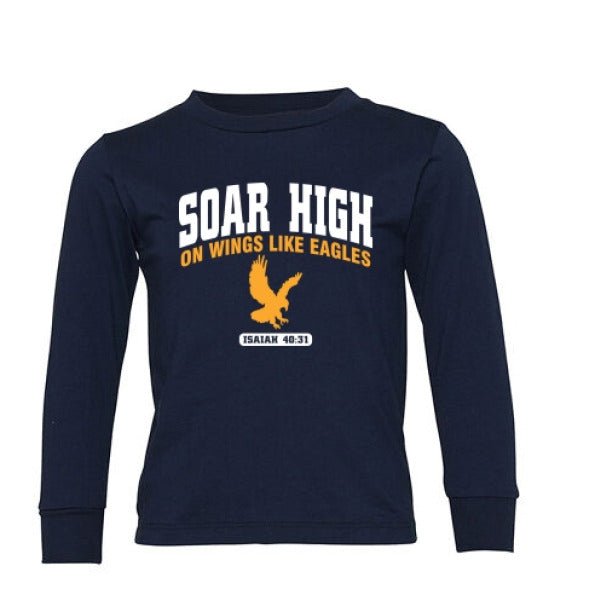 Soar High Christian Toddler Long Sleeve Pullover T-shirt - ClaimedbyGodDesigns