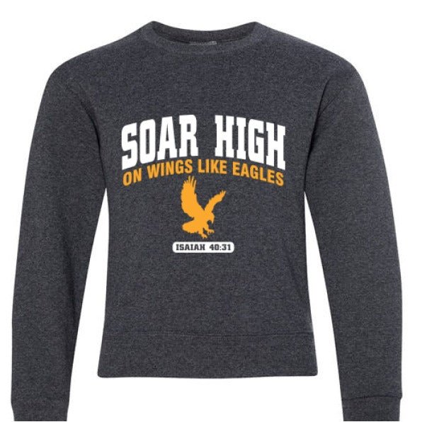 Soar High Youth Christian Pullover Fleece Sweatshirt - ClaimedbyGodDesigns