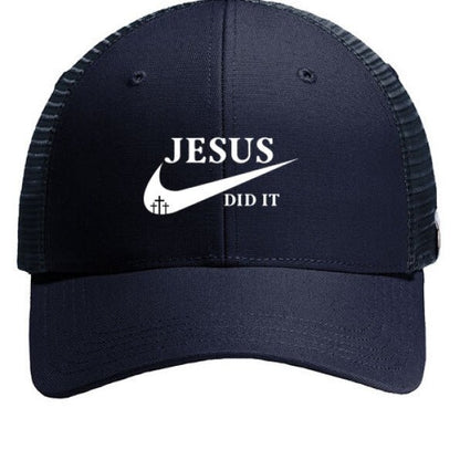 He Did It Adult Christian Mesh - back Hat - ClaimedbyGodDesigns