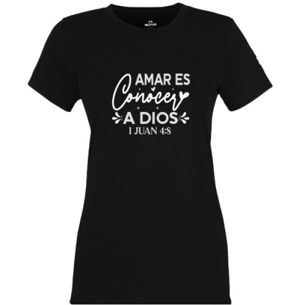 Amar Es Conocer a Dios Women's Spanish Christian T-shirt - ClaimedbyGodDesigns