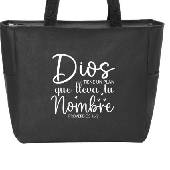 Dios Tiene Un Plan Que Lleva Tu Nombre Spanish Christian Tote Bag - ClaimedbyGodDesigns
