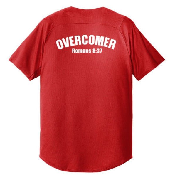 Overcomer Men's Christian Full - button Jersey - ClaimedbyGodDesigns