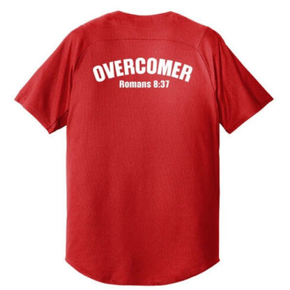 Overcomer Men's Christian Full - button Jersey - ClaimedbyGodDesigns