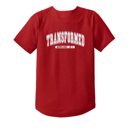 Transformed Youth Christian Full - button Jersey - ClaimedbyGodDesigns