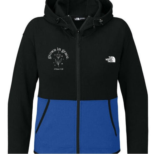 Grown In Grace Women's Double Knit Full - Zip Hooded Sweatshirt - ClaimedbyGodDesigns