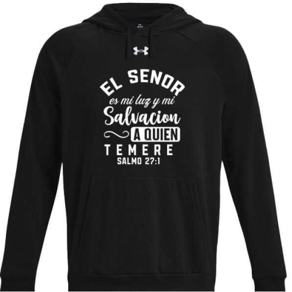 El Señor Es Mi Luz Y Mi Salvación Men's Spanish Christian Pullover Fleece Hooded Sweatshirt - ClaimedbyGodDesigns