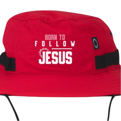 Born To Follow Him Adult Christian Bucket Hat - ClaimedbyGodDesigns