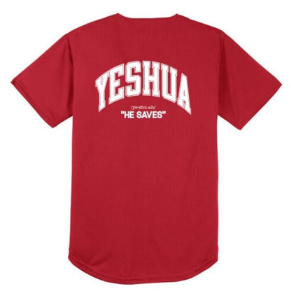 Yeshua Men's Christian Full Button Jersey - ClaimedbyGodDesigns