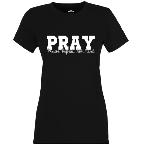 PRAY Women's Christian T-shirt - ClaimedbyGodDesigns