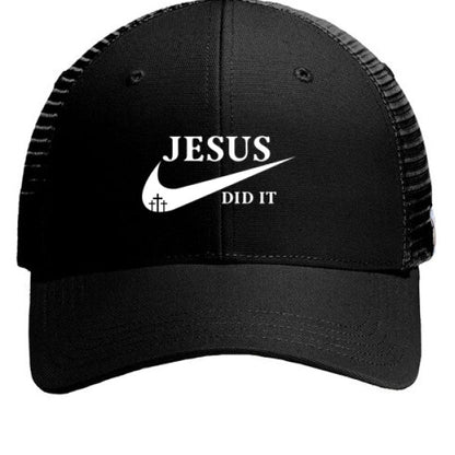 He Did It Adult Christian Mesh - back Hat - ClaimedbyGodDesigns