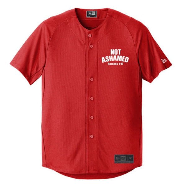 Not Ashamed Men's Christian Full - button Jersey - ClaimedbyGodDesigns