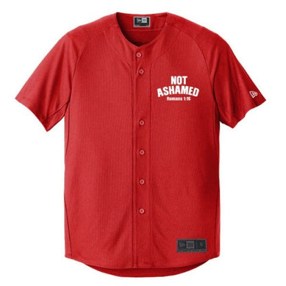 Not Ashamed Men's Christian Full - button Jersey - ClaimedbyGodDesigns