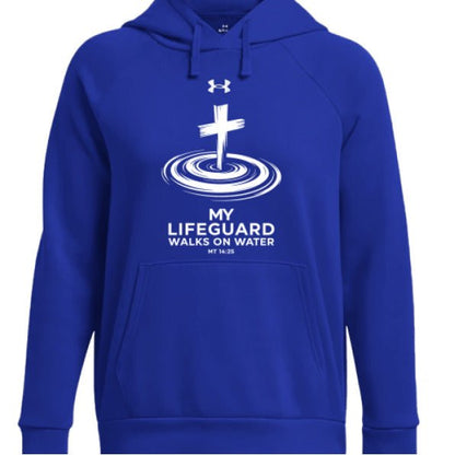 My Lifeguard Walks On Water Women's Christian Pullover Fleece Hooded Sweatshirt - ClaimedbyGodDesigns