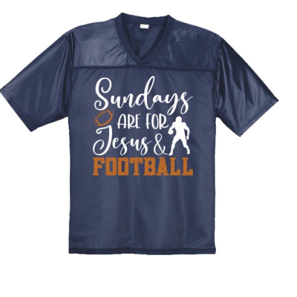 Sundays Are For Him and Football Men's Christian Jersey - ClaimedbyGodDesigns