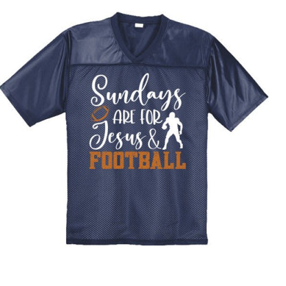 Sundays Are For Him and Football Men's Christian Jersey - ClaimedbyGodDesigns