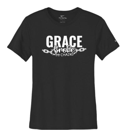 Grace Broke My Chains Women's Christian T-shirt - ClaimedbyGodDesigns