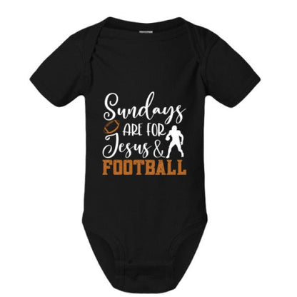 Sundays Are For Him and Football Christian Baby Jumpsuit - ClaimedbyGodDesigns