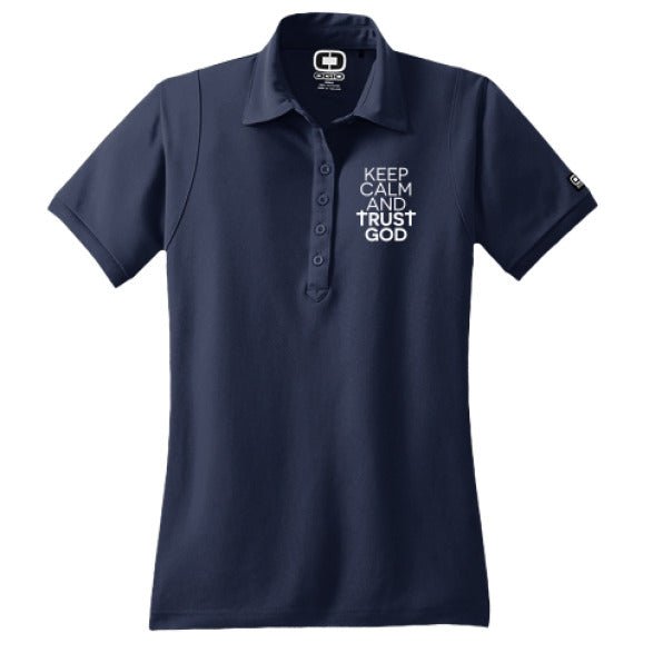 Keep Calm and Trust Him Women's Christian Polo T-shirt - ClaimedbyGodDesigns