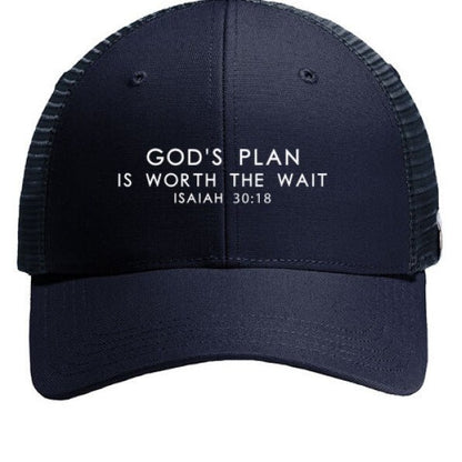 His Plan Is Worth The Wait Adult Christian Hat - ClaimedbyGodDesigns