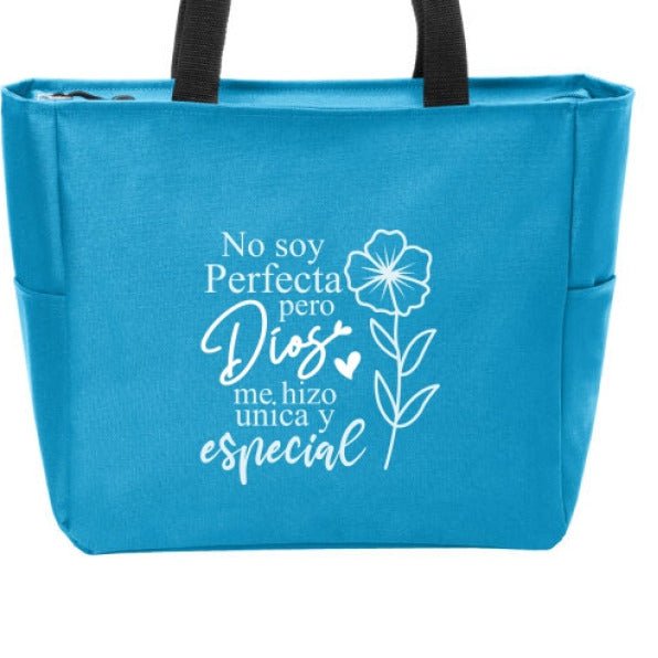 No Soy Perfecta Pero Dios Me Hizo Única y Especial Spanish Christian Tote Bag - ClaimedbyGodDesigns