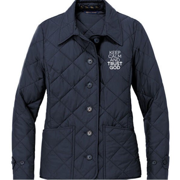 Keep Calm And Trust Him Women's Christian Quilted Jacket - ClaimedbyGodDesigns