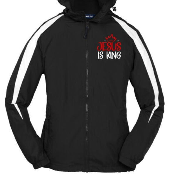 He Is King Youth Christian Fleece - Lined Colorblock Jacket - ClaimedbyGodDesigns