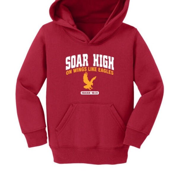 Soar High Christian Toddler Pullover Fleece Hooded Sweatshirt - ClaimedbyGodDesigns
