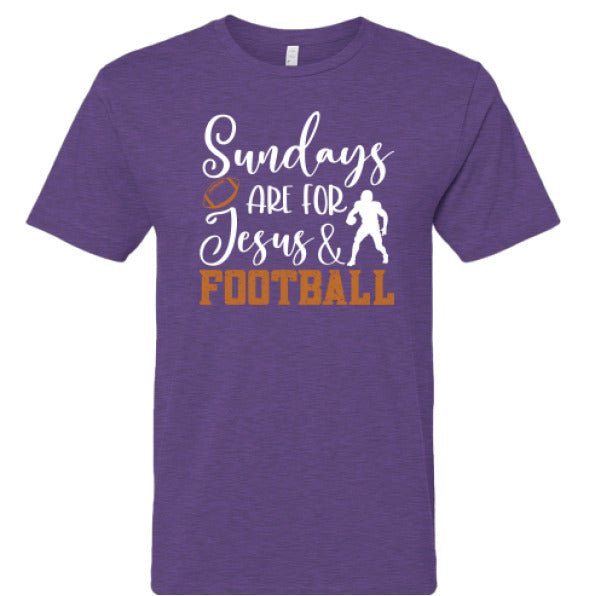 Sundays Are For Him and Football Youth Christian Jersey T-shirt - ClaimedbyGodDesigns